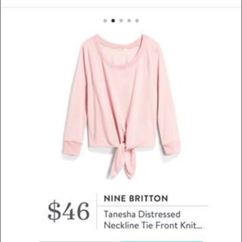 Tanesha Distressed Neckline Front Tie Long Sleve